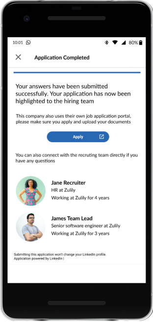 Sprint Design - LinkedIn Easy Hire/Easy Connect